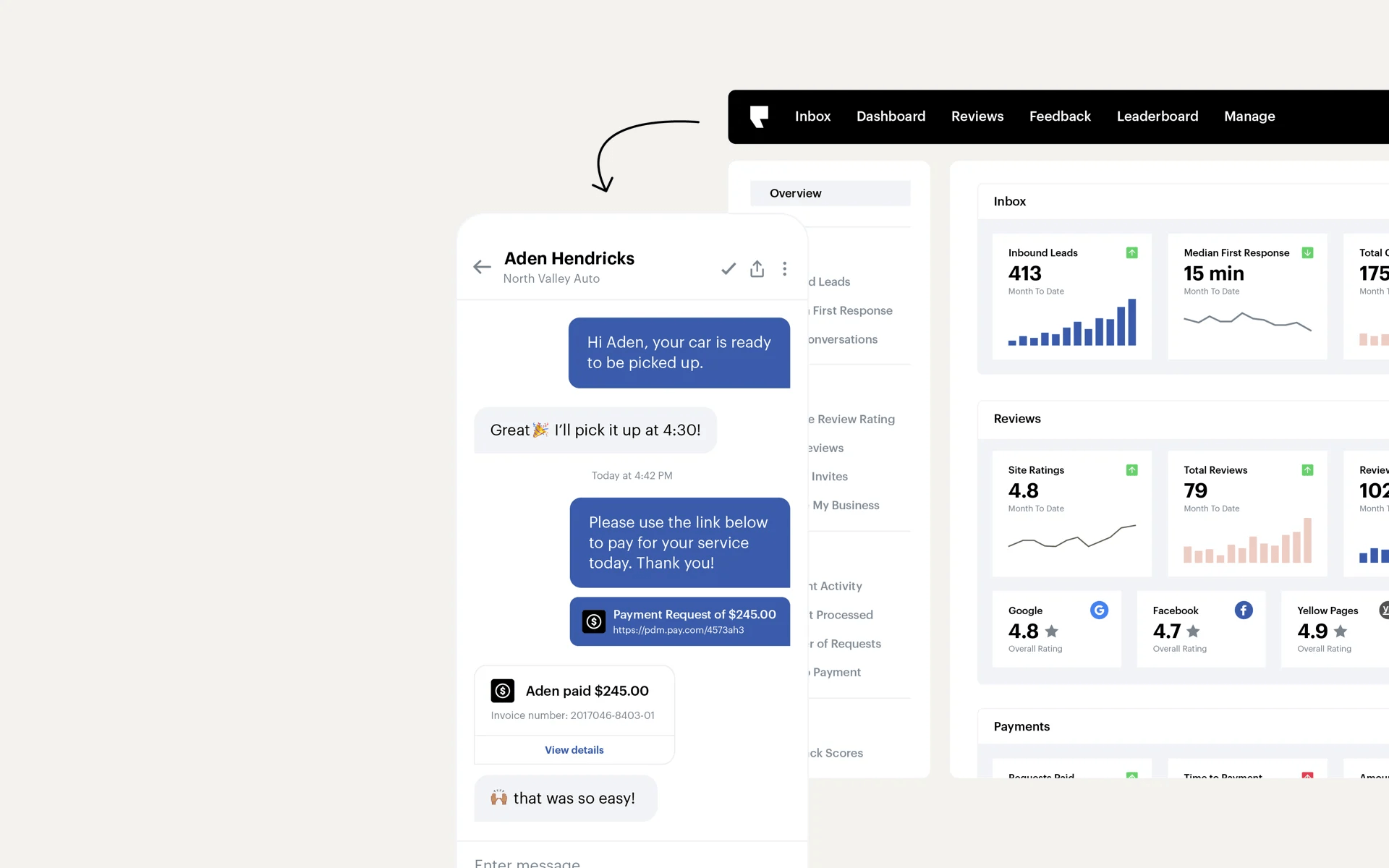 podium dashboard of live chat